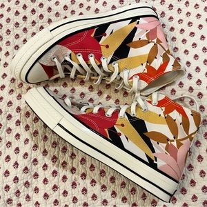 Converse Chucks High Tops womens 9 mens 8 floral funky New tennis shoes all star